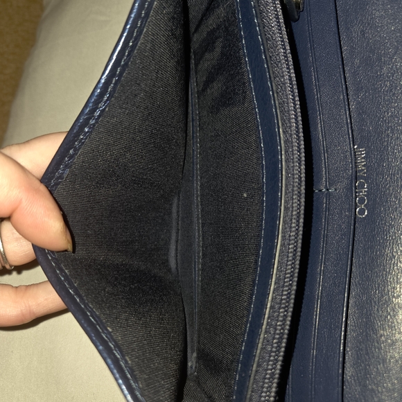 Jimmy Choo Navy Blue Star Studded Long Wallet - Picture 6 of 15